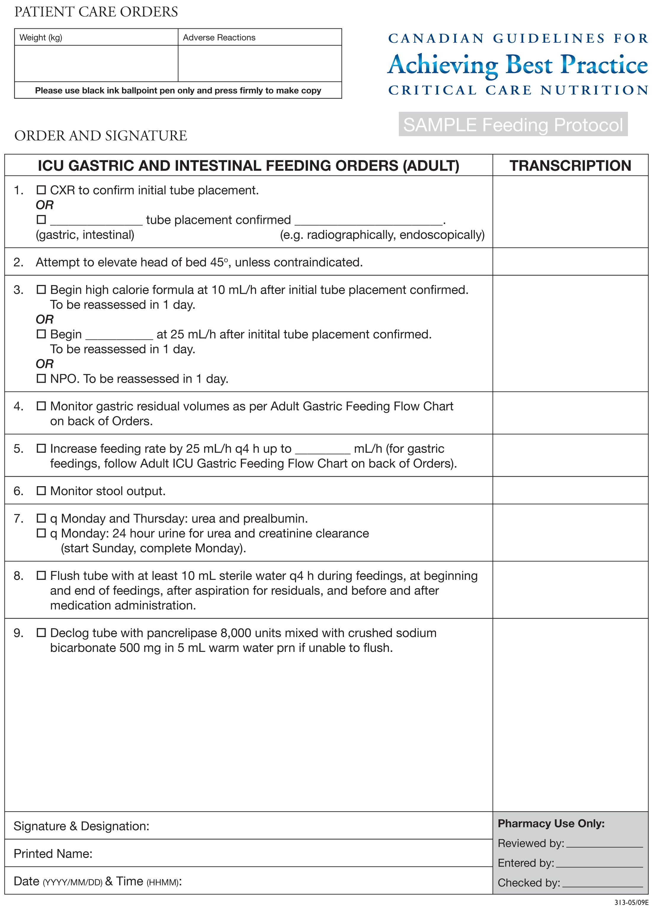 Critical Care Nutrition - Critical Care Nutrition